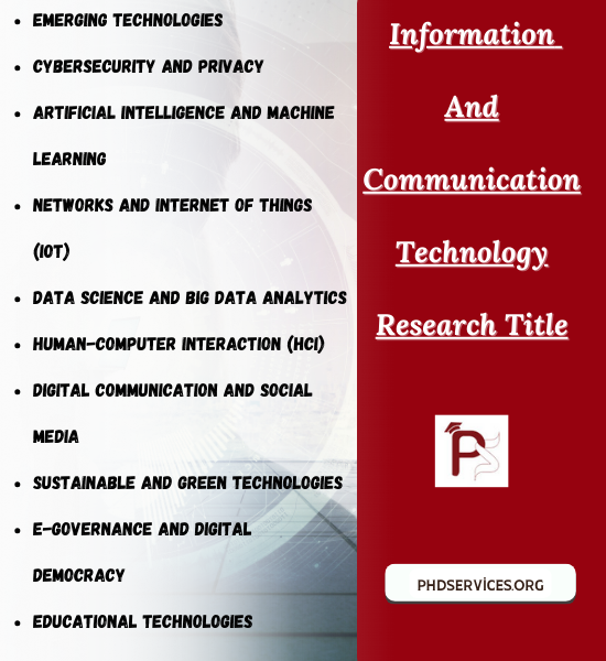 Information and Communication Technology Research Ideas