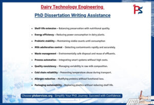 Dairy Technology  Engineering PhD Dissertation Writing Assistance  